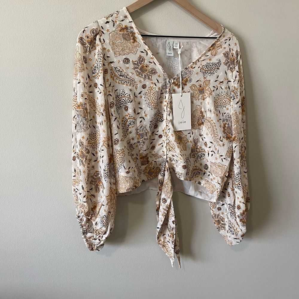 Joie floral/paisley button front blouse - Picture 4 of 14